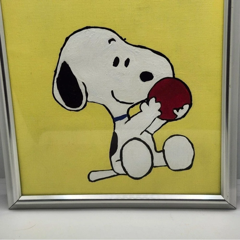 Hand Crafted Cartoon Beagle Dog Framed 8x10